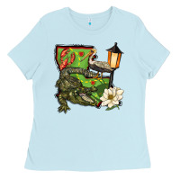 Baby Blue louisiana state Ladies Tee - BarkalooDesign