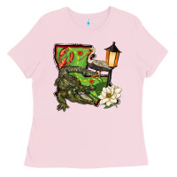 Bubblegum Pink louisiana state Ladies Tee - BarkalooDesign