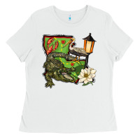 White louisiana state Ladies Tee - BarkalooDesign
