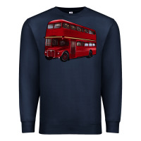 Navy double decker bus Premium Sweatshirt - Artiststas