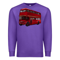 Purple double decker bus Premium Sweatshirt - Artiststas