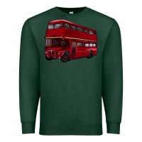 Sports Green double decker bus Premium Sweatshirt - Artiststas