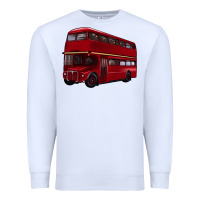 White double decker bus Premium Sweatshirt - Artiststas