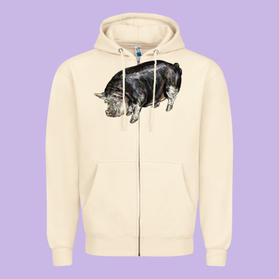 Poland China Pig Zipper Hoodie Designed By Lillyallendesigns