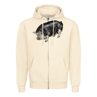 Sandshell poland china pig Zipper Hoodie - LillyAllenDesigns