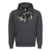 Smoke poland china pig Zipper Hoodie - LillyAllenDesigns