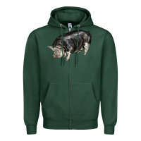 Sports Green poland china pig Zipper Hoodie - LillyAllenDesigns