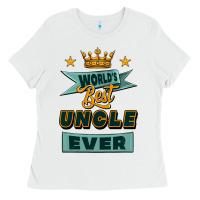 White world's best uncle ever Ladies Tee - Jasminsmagicworld