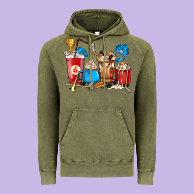 Hockey Coffee Cups Vintage Hoodie Designed By Howdyjamesfarm