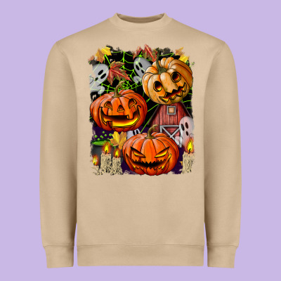 Halloween Pumpkins Heavyweight Sweatshirt Designed By Bundleandbundleshop