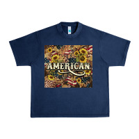 Navy American tumbler 4th of july Urban Heavy Tee - HowdyJamesFarm