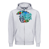 Heather Grey beach please Zipper Hoodie - CowhideDigitalArt