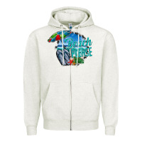 Oatmeal Heather beach please Zipper Hoodie - CowhideDigitalArt
