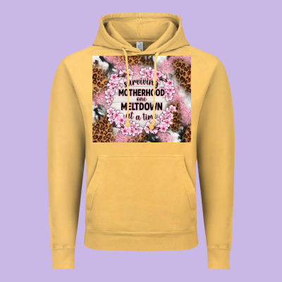 Surviving Motherhood One Meltdown At The Time Vintage Hoodie Designed By Tumblerdesignbyshophia