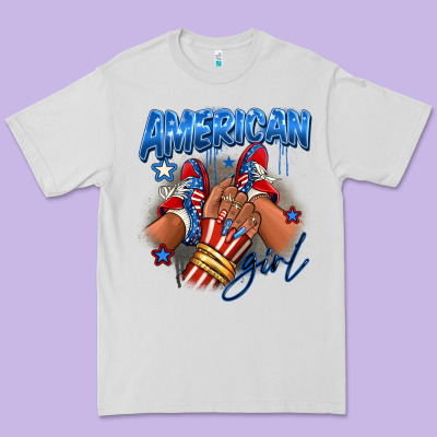 Afro American Girl Sneakers Premium Tee Designed By Ranaportraitstore