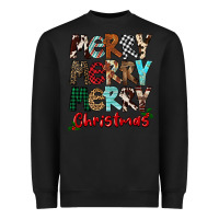 Black Merry Christmas Heavyweight Sweatshirt - FaDigitalArtStudio