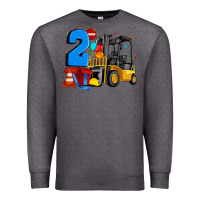 Charcoal Heather forklift birthday two Premium Sweatshirt - Artiststas
