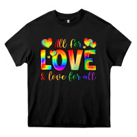 Black all for love and love for love Heavy Core Tee - LillyAllenDesigns