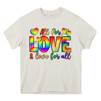 Cream all for love and love for love Heavy Core Tee - LillyAllenDesigns