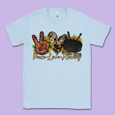 Peace Love Hockey Classic Tee Designed By Racoondesign