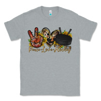 Heather Grey peace love hockey Classic Tee - RacoonDesign