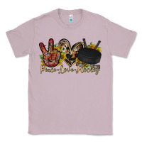 Lilac peace love hockey Classic Tee - RacoonDesign