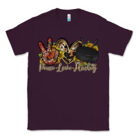Plum peace love hockey Classic Tee - RacoonDesign