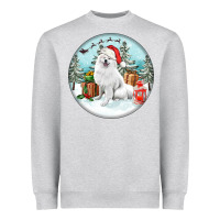 Heather Grey Christmas samoyed dog Heavyweight Sweatshirt - FaDigitalArtStudio