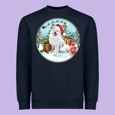 Christmas Samoyed Dog Heavyweight Sweatshirt Designed By Fadigitalartstudio