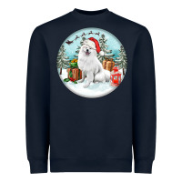 Navy Christmas samoyed dog Heavyweight Sweatshirt - FaDigitalArtStudio