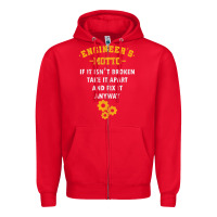Red engineer engineering mechanical profession electrical gift Zipper Hoodie - minhPixels