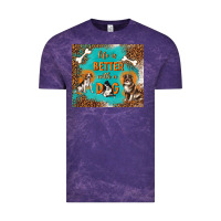 Cloud Purple life is better with a dog Vintage Tee - TumblerDesignByShophia