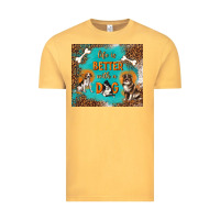 Vintage Mustard life is better with a dog Vintage Tee - TumblerDesignByShophia