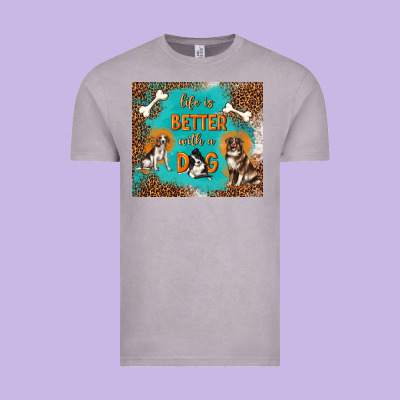 Life Is Better With A Dog Vintage Tee Designed By Tumblerdesignbyshophia