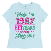 Baby Blue made in 1987, 35 years of being awesome Ladies Tee - Jasminsmagicworld