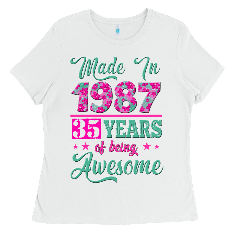 Made In 1987, 35 Years Of Being Awesome Ladies Tee by Jasminsmagicworld | Teevron