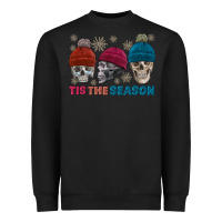 Black tis the season skull winter Heavyweight Sweatshirt - FaDigitalArtStudio
