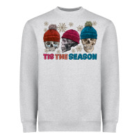 Heather Grey tis the season skull winter Heavyweight Sweatshirt - FaDigitalArtStudio