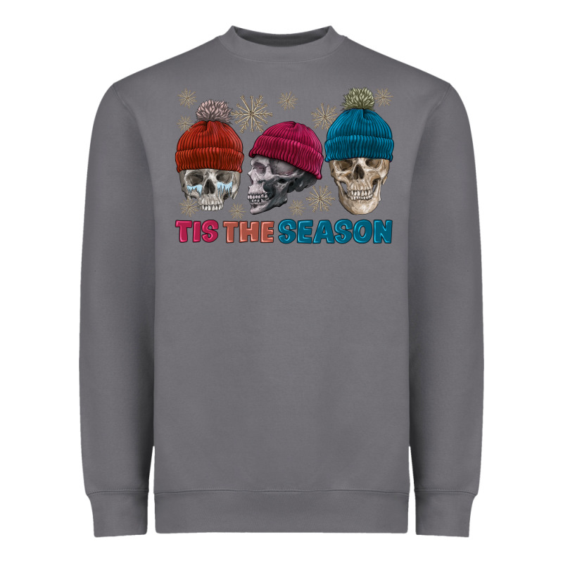 Tis The Season Skull Winter Heavyweight Sweatshirt by FaDigitalArtStudio | Teevron
