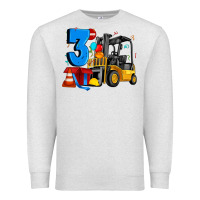Oatmeal Heather forklift birthday three Premium Sweatshirt - Artiststas