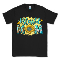 Black Blessed Mom with Sunflowers Classic Tee - texasbilliewilder