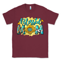 Burgundy Blessed Mom with Sunflowers Classic Tee - texasbilliewilder