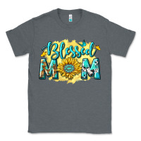 Charcoal Heather Blessed Mom with Sunflowers Classic Tee - texasbilliewilder