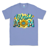 Colony Blue Blessed Mom with Sunflowers Classic Tee - texasbilliewilder