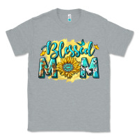 Heather Grey Blessed Mom with Sunflowers Classic Tee - texasbilliewilder