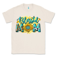 Natural Blessed Mom with Sunflowers Classic Tee - texasbilliewilder