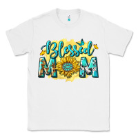 White Blessed Mom with Sunflowers Classic Tee - texasbilliewilder