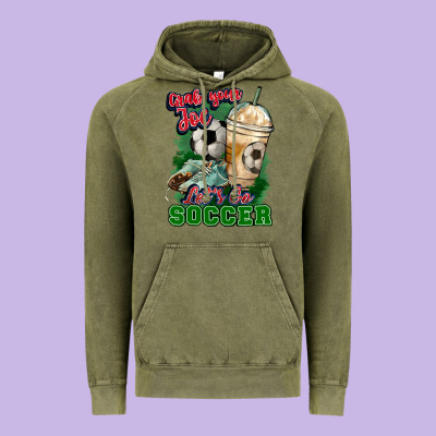 Grab Your Joe Let's Go Soccer Vintage Hoodie Designed By Howdyjamesfarm