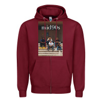 Burgundy mid 90s movie Zipper Hoodie - minhPixels