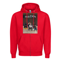Red mid 90s movie Zipper Hoodie - minhPixels